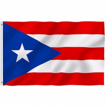 Gewohnheit 100% Polyester 90 * 150cm Puerto Rico nationale Flagge