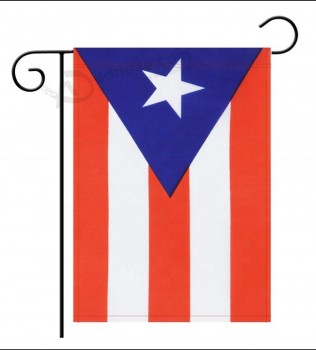Bandera de jardín puertorriqueño de doble puerto de 12x18 pulgadas