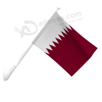 高品质聚酯壁挂卡塔尔国旗横幅