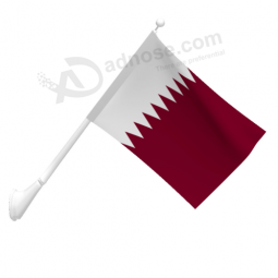 고품질 폴리 에스테 잘 고정 된 카타르 깃발 기치
