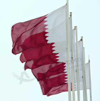 Bannière du drapeau national du Qatar - Couleur vive Drapeau du Qatar Polyester