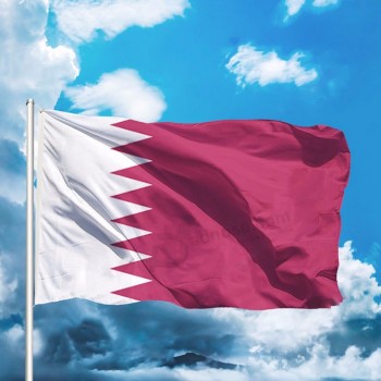 bandeira de fábrica personalizada de material de poliéster do qatar
