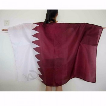 bandiera del capo di alta qualità qatar banner body football fan cape