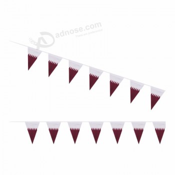 카타르 깃발 천 플래그 사용자 정의 폴리 에스테르 카타르 삼각형 문자열 플래그