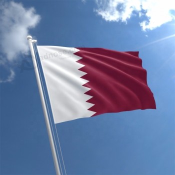 Large National Flag of The World Screen Printing Polyester Country Qatar Flag