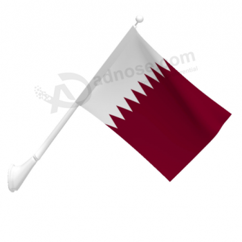 groothandel in gebreide polyester wandgemonteerde vlag van qatar