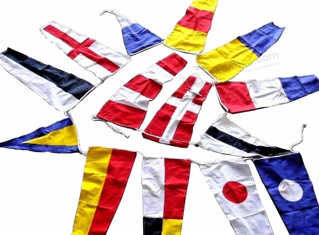 Латунное благословение Морской парусник Код для лодок Флаг 14 флагов Бантинг Морской / Лодка / Пляжная вечеринка