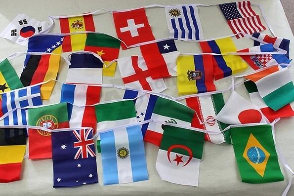 Pomotion compite con banderas del país Bunting para la Copa del Mundo en 2018