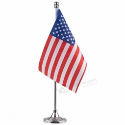Cheap Mini Table Flag Custom Printed National america  small  Desk table top flag