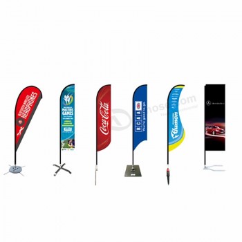 Outdoor flying wind resistant printing advertising teardrop or feather banner beach flag
