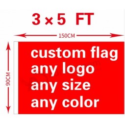 bandeira personalizada 3x5ft poliéster Todo o logotipo Todas as cores fãs da bandeira ostentam bandeiras personalizadas