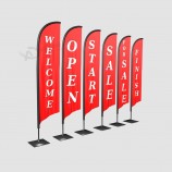 vliegende stijl buitenreclame strandvlag kleine veervlag aangepaste stof afdrukken strandvlag