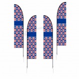 bandera promocional de plumas de venta publicitaria completa con juego de postes y base cruzada