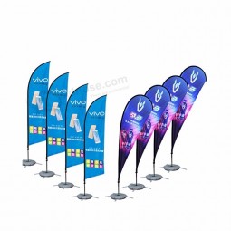 Bannière volante promotionnelle personnalisée publicité en forme de larme drapeaux du festival de plage