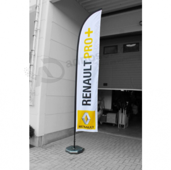 Logo personnalisé arborant le drapeau Renault Swooper avec mât en aluminium