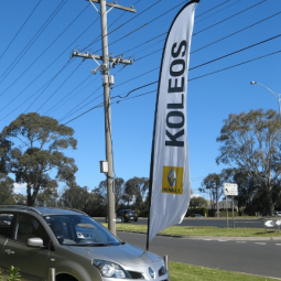 bedruckte polyester swooper flagge für renault werbung
