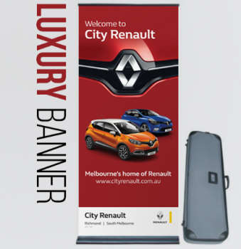 Standard size Renault car trade show roll up stand display