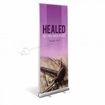 Trade Show 200cm height flex  Plastic Easter Series Roll Up Stand Banner For  Advertising