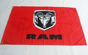 Montree Shop RED Car Racing Banner Flags for Dodge RAM Flag 3ft x 5ft 90x150cm