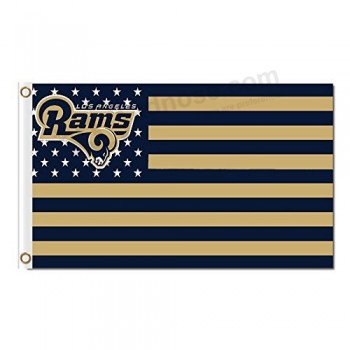 Drapeaux cinq étoiles Nouveau drapeau des Rams de Los Angeles, drapeau des Rams, drapeau pour une utilisation intérieure ou extérieure, 100 % polyester, 3 x 5 pieds.