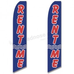 Twin Pack volle Ärmel Swooper Flags mieten mich blau w rot weißer Text