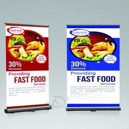 reclame pull-up beurs toont dubbelzijdige banners