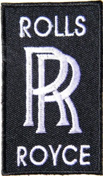 pacth cafe rollos negros logotipo de royce signo clásico parche de coche de hierro en apliques camiseta bordada chaqueta gorra de béisbol sombrero tela emblema signo publicidad Cr