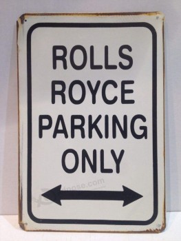 RACHEL CARROLL Home Wall Decoration Rolls Royce Parking Only Big Vintage Retro Metal Tin Sign Garage Bar Studio 8x12