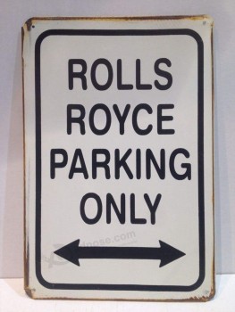 RACHEL CARROLL Maison Décoration Murale Rolls Royce Parking Seulement Grand Vintage Rétro Métal Étain Signe Garage Bar Studio 8x12