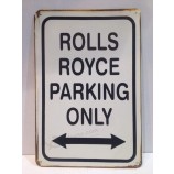 Rachel Carroll nach Hause Wanddekoration rollt Royce Parkplatz nur Big Vintage Retro Metall Blechschild Garage Bar Studio 8 x 12