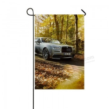 Garden Flag Rolls Royce Wraith Spofec Silver Fall Park Side View 12x18 Inches