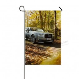 Garten Flagge Rollen Royce Wraith Spofec Silber Herbst Park Seitenansicht 12 x 18 Zoll
