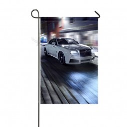Garden Flag Rolls Royce Spofec White Side View Motion 12x18 Inches