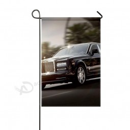 Gartenfahne rollt Royce Phantom Luxus Seitenansicht schwarze Bewegung 12 x 18 Zoll