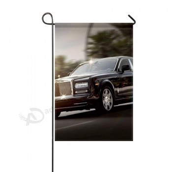 Gartenfahne rollt Royce Phantom Luxus Seitenansicht schwarze Bewegung 12 x 18 Zoll