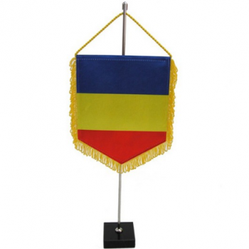 Colgante decorativo poliéster banderín Rumania borla bandera