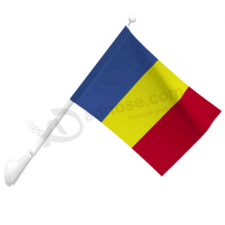 Tejido de poliéster montado en la pared bandera nacional de Rumania