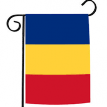 Sublimation printing small size garden Romania flag with pole