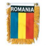 Wholesale Polyester car hanging Romania mirror flag