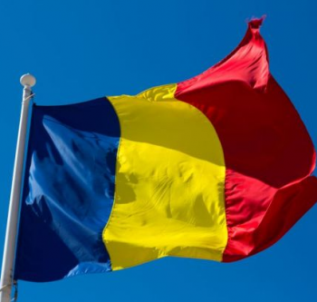 Impressão de poliéster 3 * 5ft Romênia país bandeira fabricante