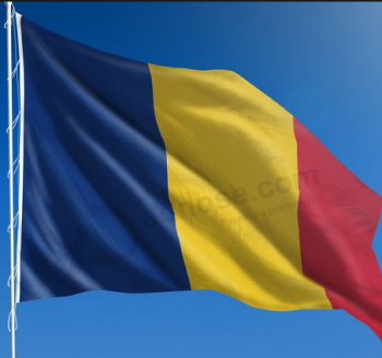 poliéster de suspensão ao ar livre personalizado 3x5ft impressão poliéster bandeira romênia