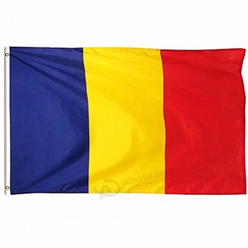 poliéster Rumania bandera bandera personalizada metal ojal
