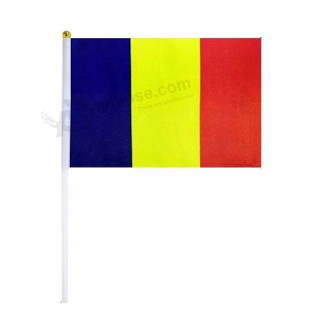 Fast Delivery Custom Polyester Mini Hand Romania national Flag