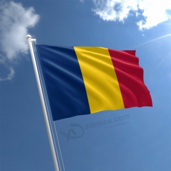 Grande impression numérique Polyester Pays Bleu Jaune Rouge Drapeau de la Roumanie