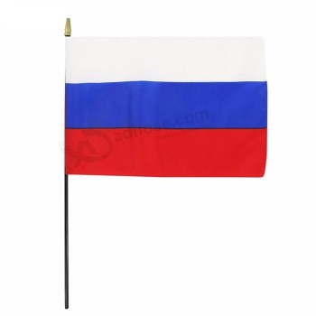 Alle landen vlaggen aangepaste natie Rusland hand vlag met stok