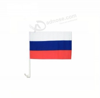 печатный полиэстер россия Флаг окна автомобиля с пластиковыми опорами