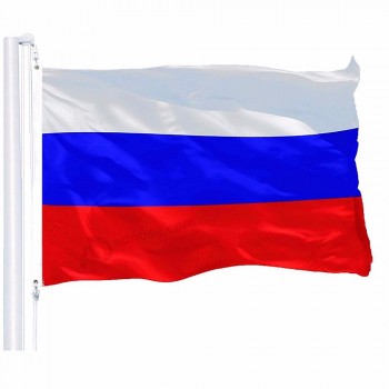 Bandera nacional rusa al por mayor caliente 3x5 FT 150x90cm banner- color vivo y resistente a la decoloración UV - poliéster de la bandera rusa
