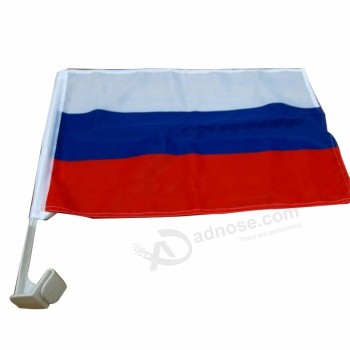 棒が付いている30 * 45cmポリエステル物質的なロシア車の旗