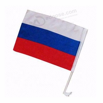 Bandera nacional de clip de coche de Rusia con poste de plástico