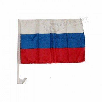 Double face russe petite voiture fenêtre drapeau avec mât